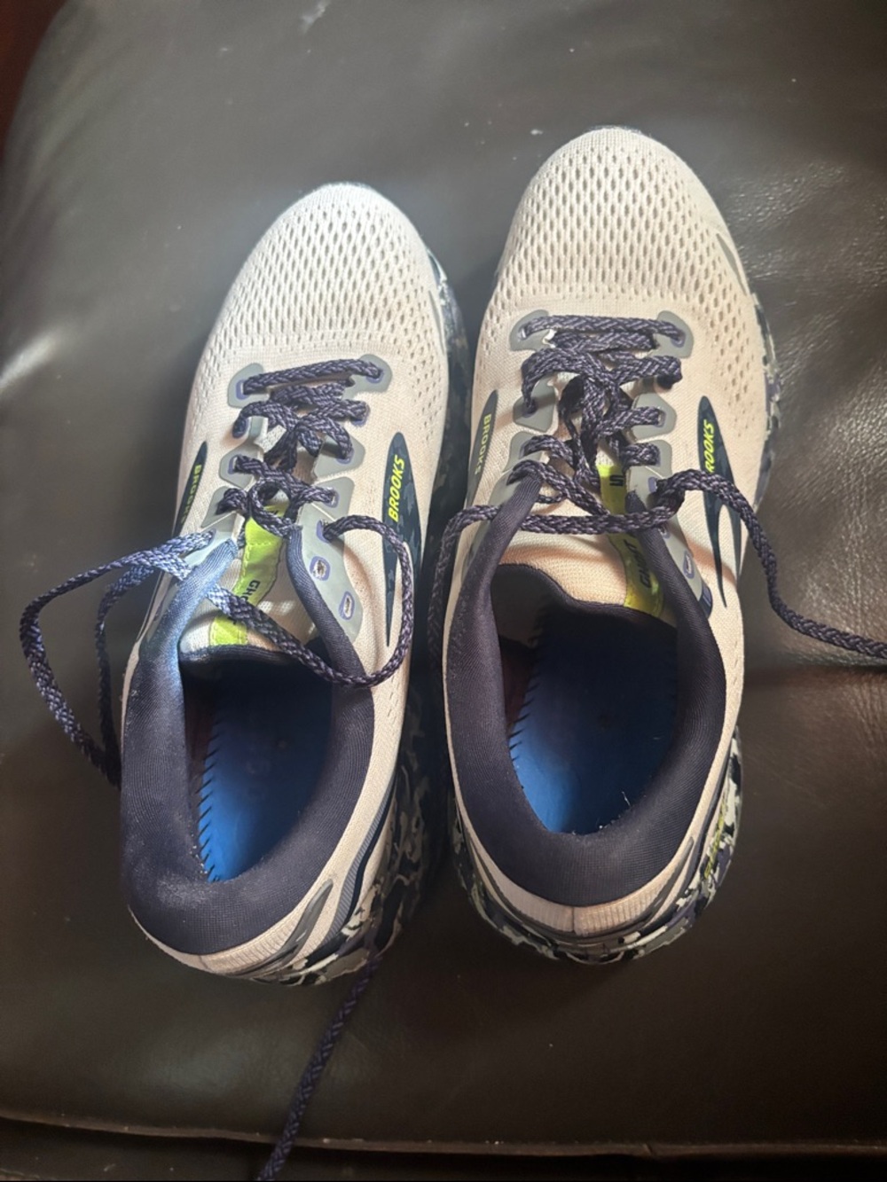 Brooks Ghost 15 Women's Cream/Gray/Black/Lavender/Neon Green- Sneakers- Size 8 M